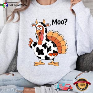 Thanksgiving Turkey Dairy Cow Funny T-shirt