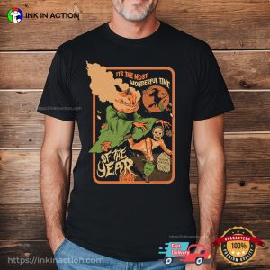 Vintage Creepy Pumpkin Ghost Happy Halloween Shirt