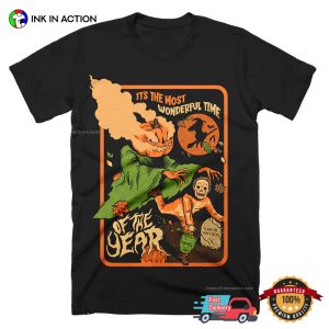 Vintage Creepy Pumpkin Ghost Happy Halloween Shirt 3