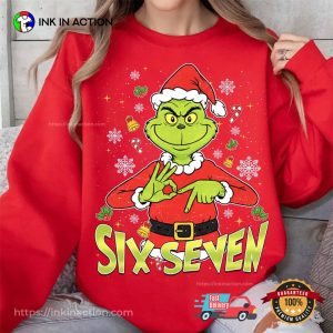 6 7 Meme Christmas Funny Green Mean Guy T-shirt