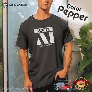 Anti AI Keep It Human Comfort Colors Shirt 3