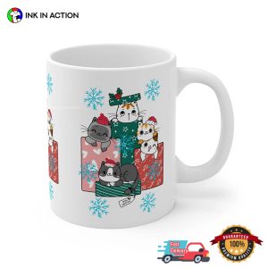 Cat Christmas Presents Cute Coffee Cup