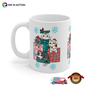 Cat Christmas Presents Cute Coffee Cup 2
