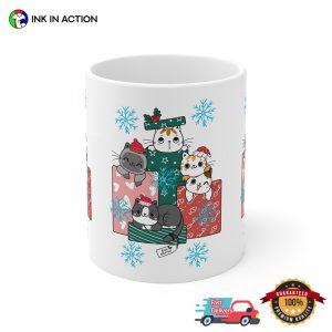 Cat Christmas Presents Cute Coffee Cup 3