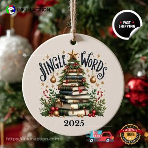 Christmas Book Tree Book Lover Gift Ornament