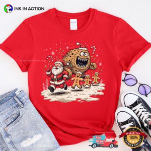 Christmas Santa Gingerbread And Cookie Monster Shirt