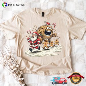 Christmas Santa Gingerbread And Cookie Monster Shirt 2 InkInAction.com