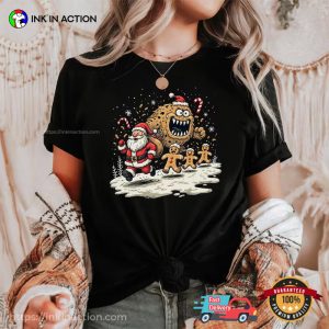 Christmas Santa Gingerbread And Cookie Monster Shirt