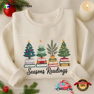 Christmas Tree Book Seasons Readings T shirt InkInAction.com