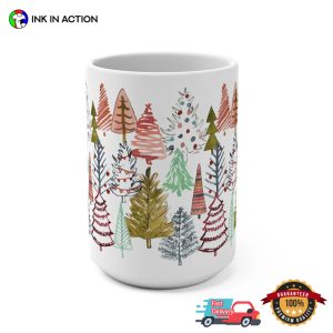 Colorful Art Christmas Trees Coffee Mug 2