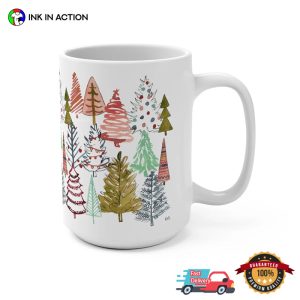 Colorful Art Christmas Trees Coffee Mug 3