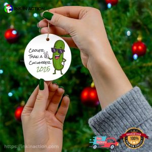 Cooler Than A Cucumber Funny Christmas Pickle Ornament 2