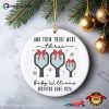 Custom Baby Arriving Christmas Pickleball Pregnancy Announcement Ornament