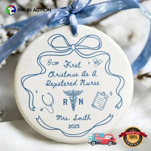 Custom Nurse Christmas Graduation Gift T shirt InkInAction.com