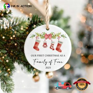 Custom Our First Christmas As A Four Ornament InkInAction.com