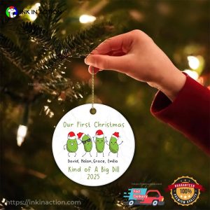 Custom Our First Christmas, Funny X-mas Pickles Cew Ornament