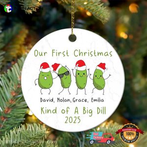 Custom Our First Christmas, Funny X-mas Pickles Cew Ornament Custom Our First Christmas, Funny X-mas Pickles Cew Ornament