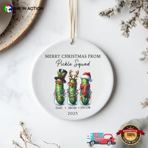 Custom Pickle Squad Merry Christmas Ornament 1