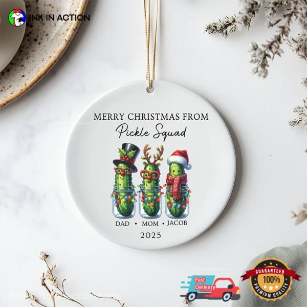 Custom Pickle Squad Merry Christmas Ornament