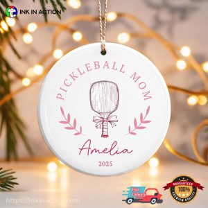 Custom Pickleball Mom Christmas Ornament 3