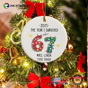 Custom Teacher 6 7 Christmas Ornament