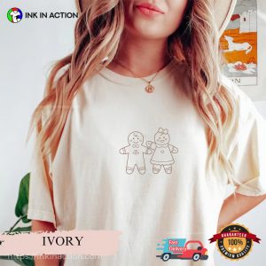 Cute Christmas Gingerbread Couple Comfort Colors Shirt