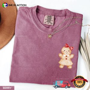Cute Girl Gingerbread Christmas Comfort Colors Shirt 2 InkInAction.com