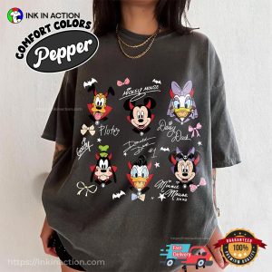 Disney Mickey And Friends Halloween Vampire Signatures Comfort Colors T-shirt