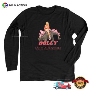 Dolly On A Dinosaur, Dolly Parton Cartoon Graphic T-shirt