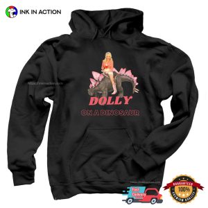 Dolly on a Dinosaur, Dolly Parton Cartoon Graphic T shirt 2