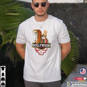 Dollywood Dolly Parton Dinosaur Retro Animation T shirt 3