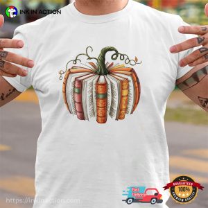 Fall Book Pumpkin, Book Lovers Tee 3