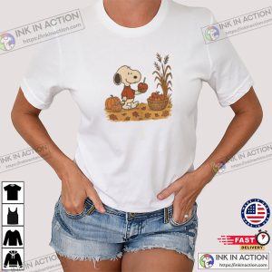 Fall Season Snoopy Cozy, Happy Thanksgiving Holiday T-shirt