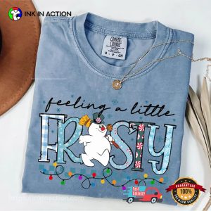 Feeling A Little Frosty Cute Snowman Comfort Colors Tee 3 InkInAction.com