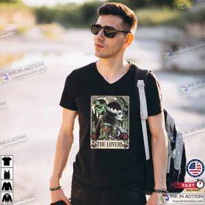 Frankensrein And Elizabeth Monster The Lovers Card T-shirt