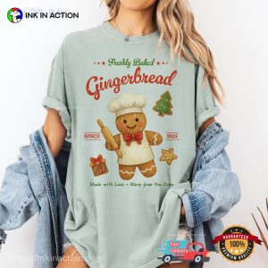 Freshly Baked Gingerbread Retro Christmas Comfort Colors Shirt 2 InkInAction.com