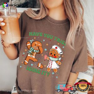 Funny Christmas Gingerbread Nurse Comfort Colors Shirt