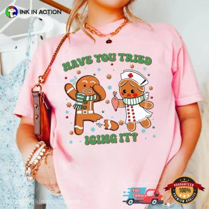Funny Christmas Gingerbread Nurse Comfort Colors Shirt