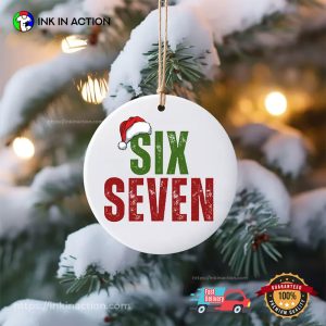 Funny Number Meme Six Seven Christmas Ornament
