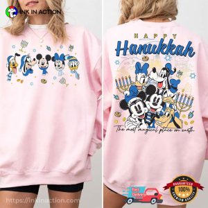 Happy Hanukkah Disney Mickey And Friends 2-sided Shirt
