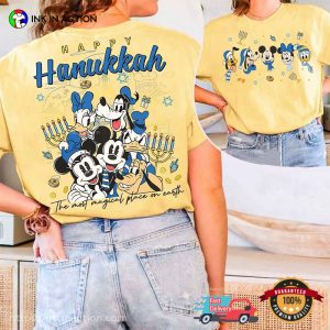 Happy Hanukkah Disney Mickey And Friends 2-sided Shirt
