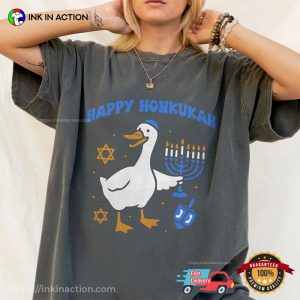 Happy Honkukah Silly Goose Hanukkah Blessing Comfort Colors Shirt
