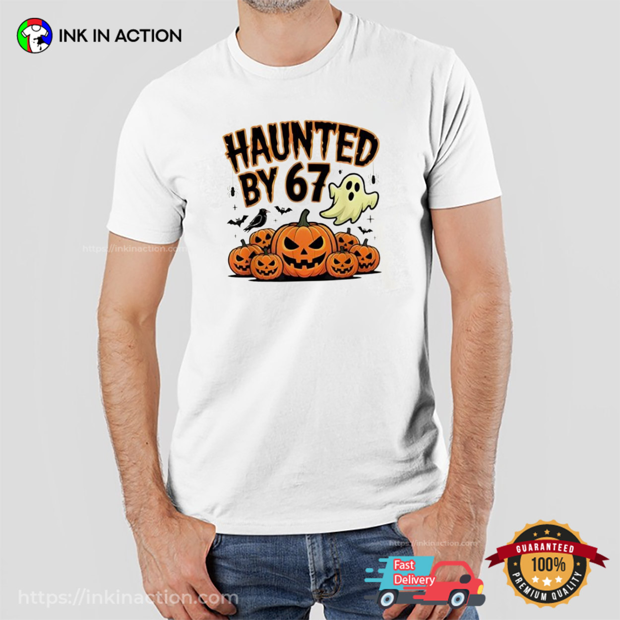 Haunted By 67 Ghost And Pumpkin Halloween T-shirt