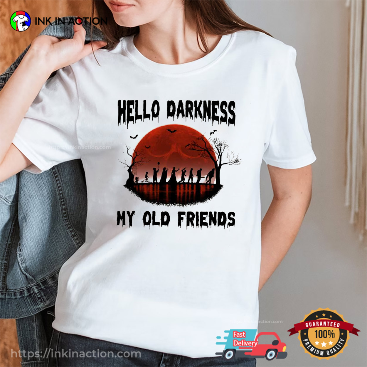 Hello Darkness My Old Friends Bloody Moon T-shirt