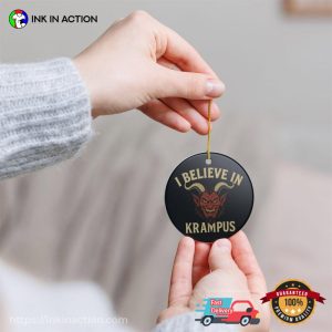 I Believe in Krampus Ceramic Ornament