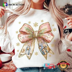 Jesus Christmas Coquette Bow Shirt