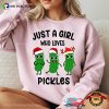 Just A Girl Who Loves Pickles Funny Pickle Christmas Shirt