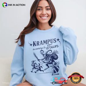 Krampus Is Coming To Town Christmas Horror Shirt