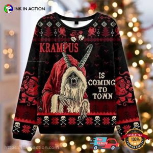 Krampus Is Coming To Town Horror Ugly Christmas Sweater