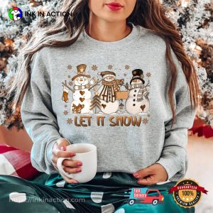 Let It Snow Cute Snowman Christmas Shirt